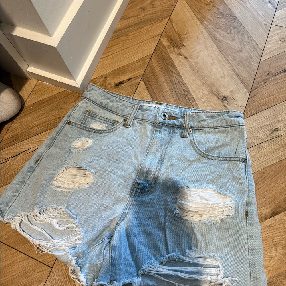 Celebrity Pink Light Blue Denim Shorts